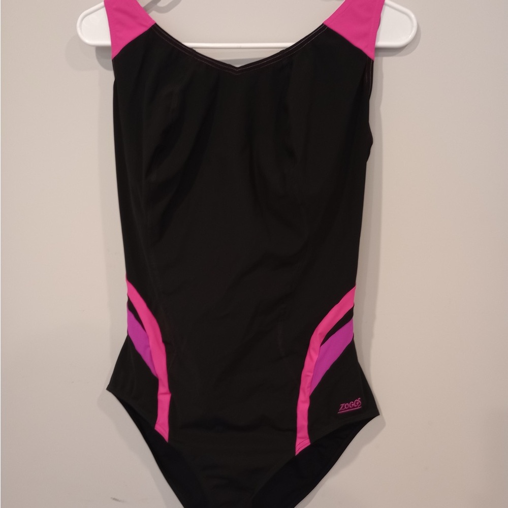 Zoggs Black and Pink Swimsuit, 36H